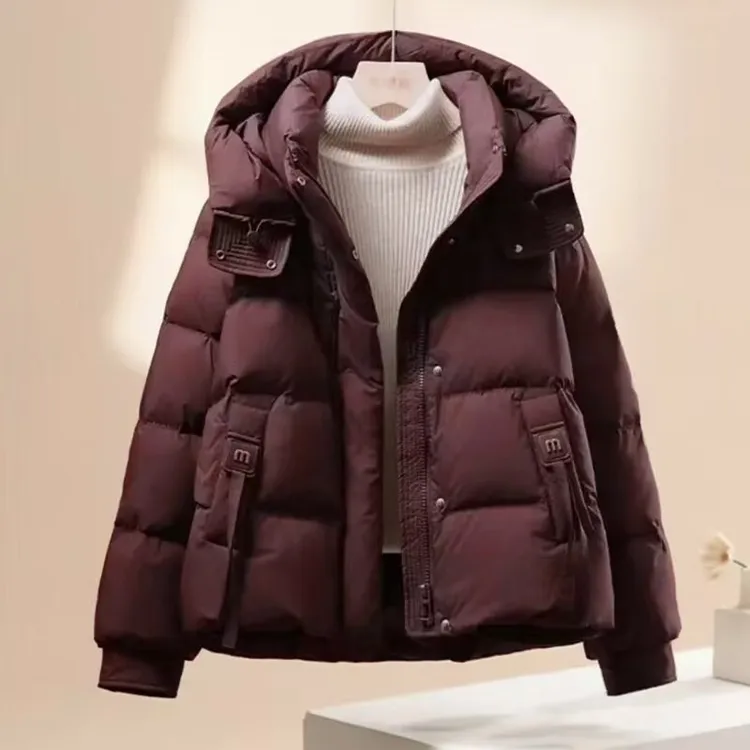 冬季连帽2025新款加厚短款棉服韩版棉服宽松保暖外套棉袄棉衣防寒