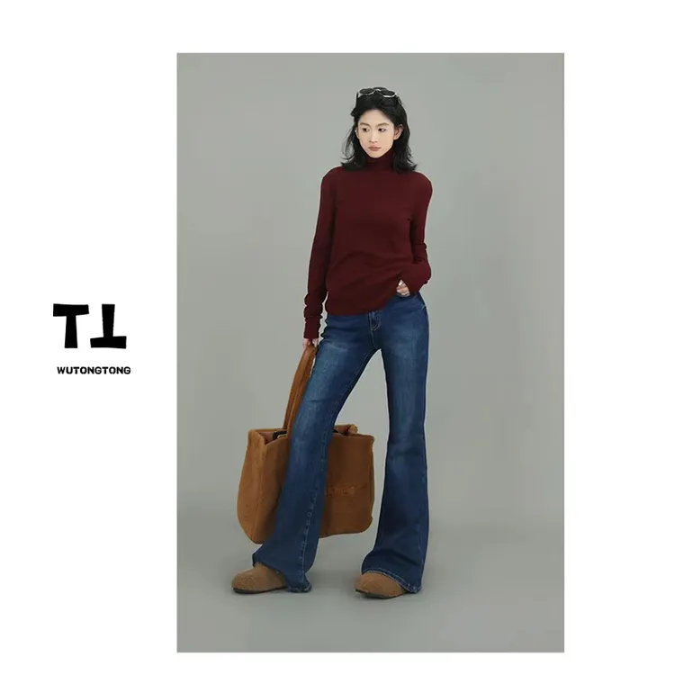 【夜黎肖邦】吴童自制春季长袖高领针织衫女百搭打底衫上衣60007