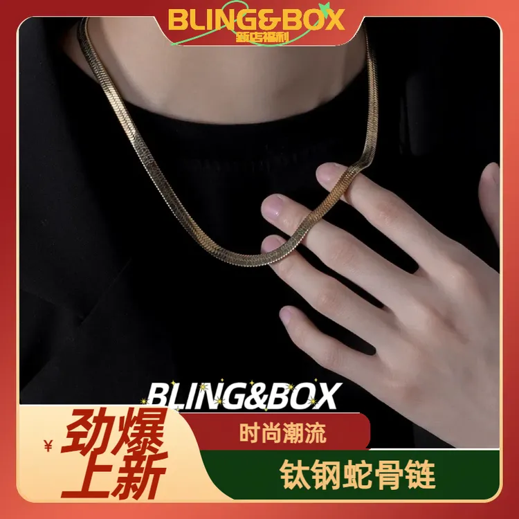 钛钢项链 蛇骨链欧美ins款时尚潮流高级感轻奢气质小众百搭项链