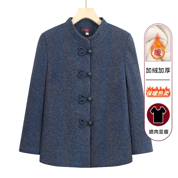老年人春秋款休闲外套女奶奶秋装唐装老人太太衣服妈妈装新款上衣