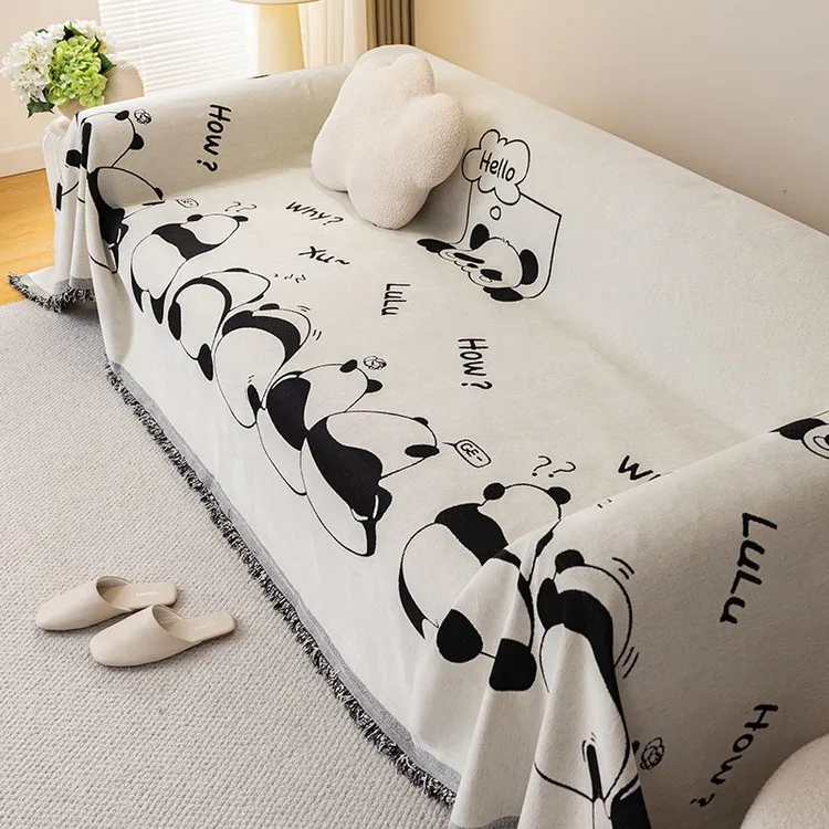 卡通可爱熊沙发盖布防猫抓四季通用沙发垫一体式防滑靠背巾防尘罩