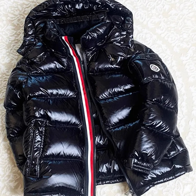 维斯克纳时尚潮牌加厚羽绒服男女同款短款亮面连帽厚冬季白鸭绒潮