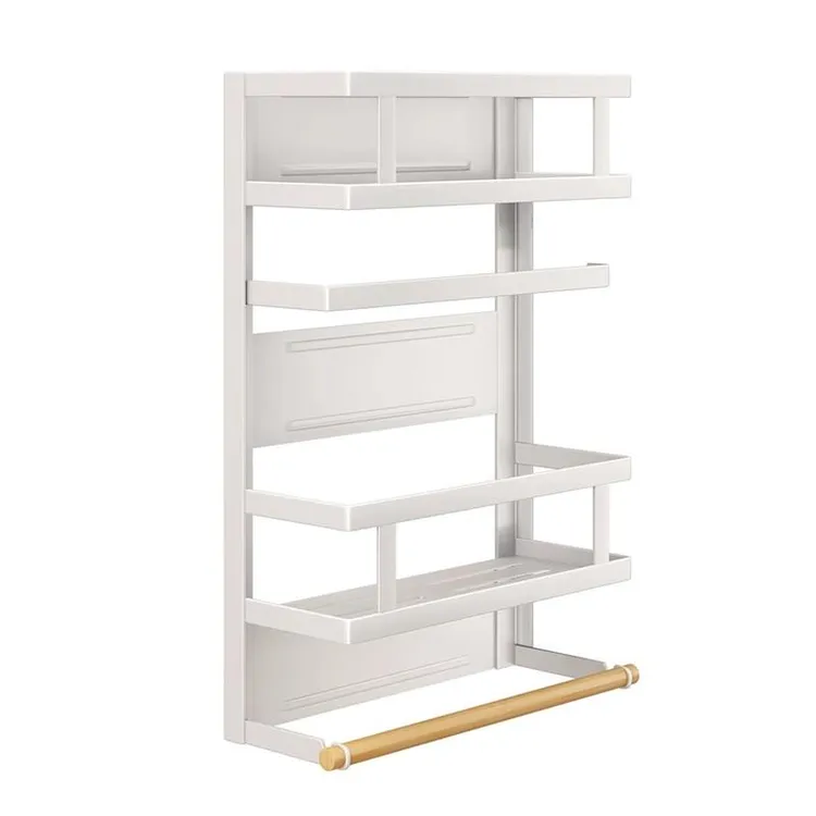 F厨房冰箱磁吸置物架侧面收纳家用冰箱外上方旁边缝隙带钩架