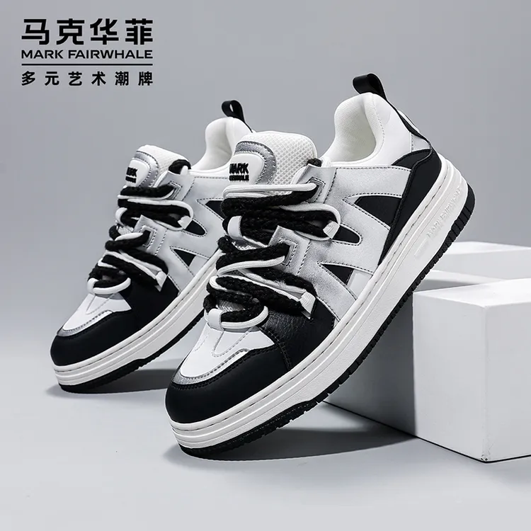 马克华菲男士上档次个性运动休闲男鞋2025新款百搭小白鞋潮牌板鞋