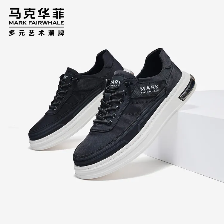 马克华菲男鞋懒人免系带板鞋2025新款秋季透气布鞋男士运动休闲鞋