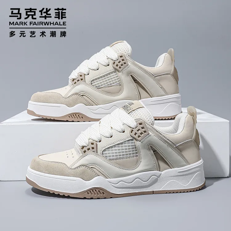 马克华菲鞋子男2025新款秋季面包鞋男士运动休闲皮鞋潮牌学生板鞋