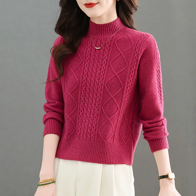 冬季羊毛衫女小个子针织衫高腰时尚外穿加厚毛衣爆款洋气打底小衫