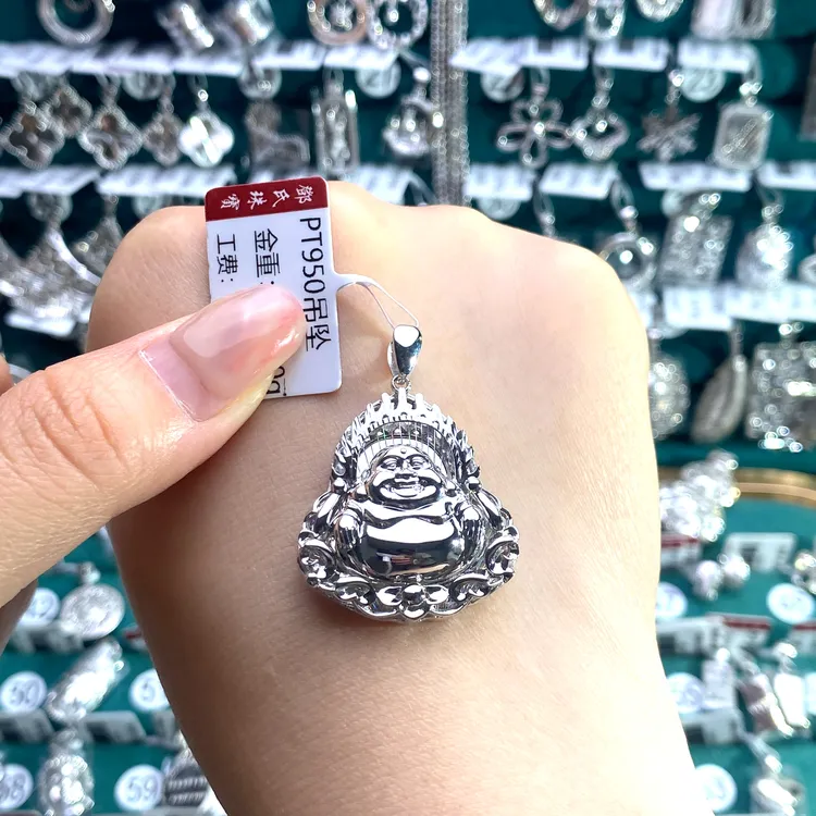 铂金Pt950 大火焰佛吊坠 单吊坠