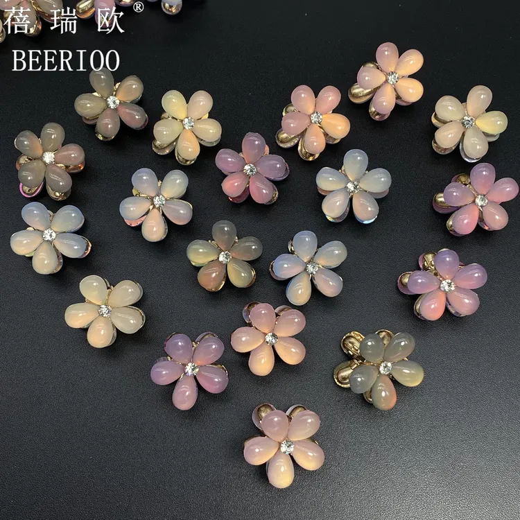 通勤夏季韩系气质抓夹简约百搭迷你猫眼茶花精致小抓夹后脑勺发夹