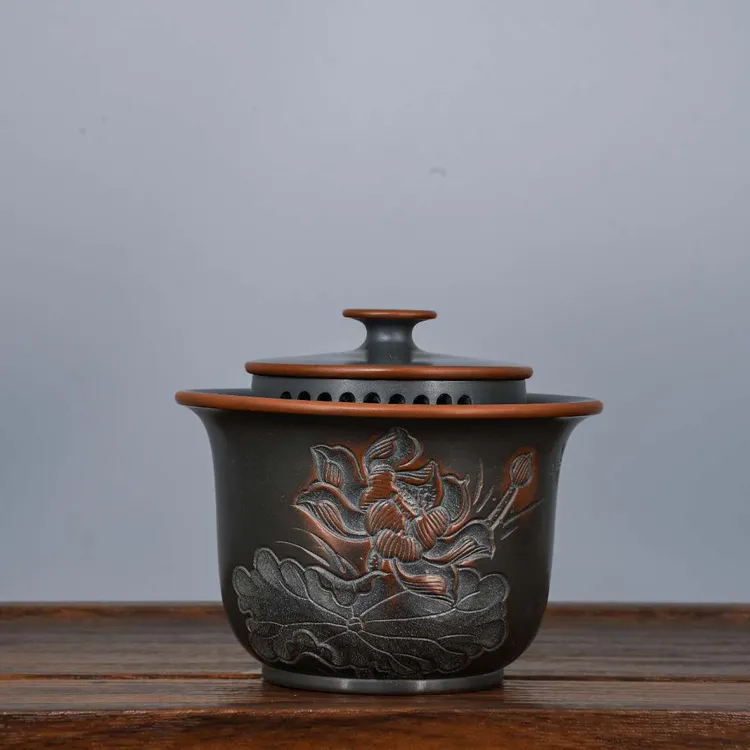 坭兴陶茶壶 纯手工壶  手抓壶 手抓盖碗 三才盖碗 陶瓷壶 紫砂壶