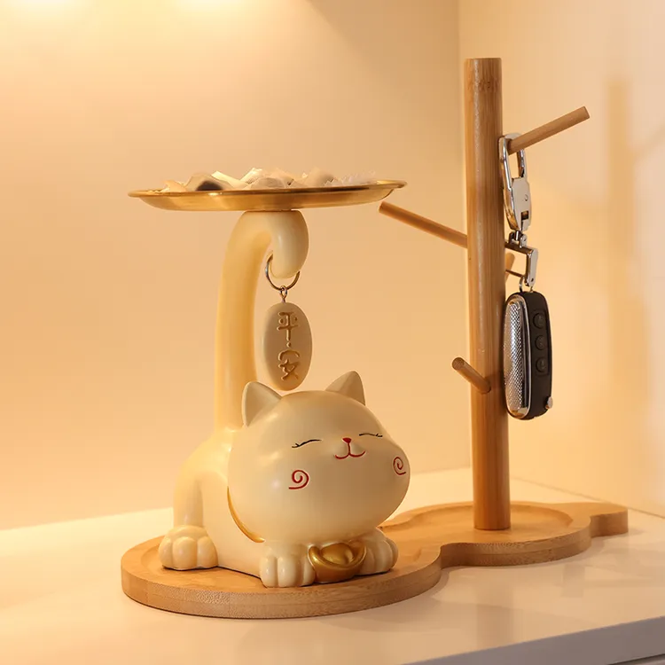 招财猫摆件家居客厅装饰品玄关收纳轻奢高级乔迁新居布置生日礼物