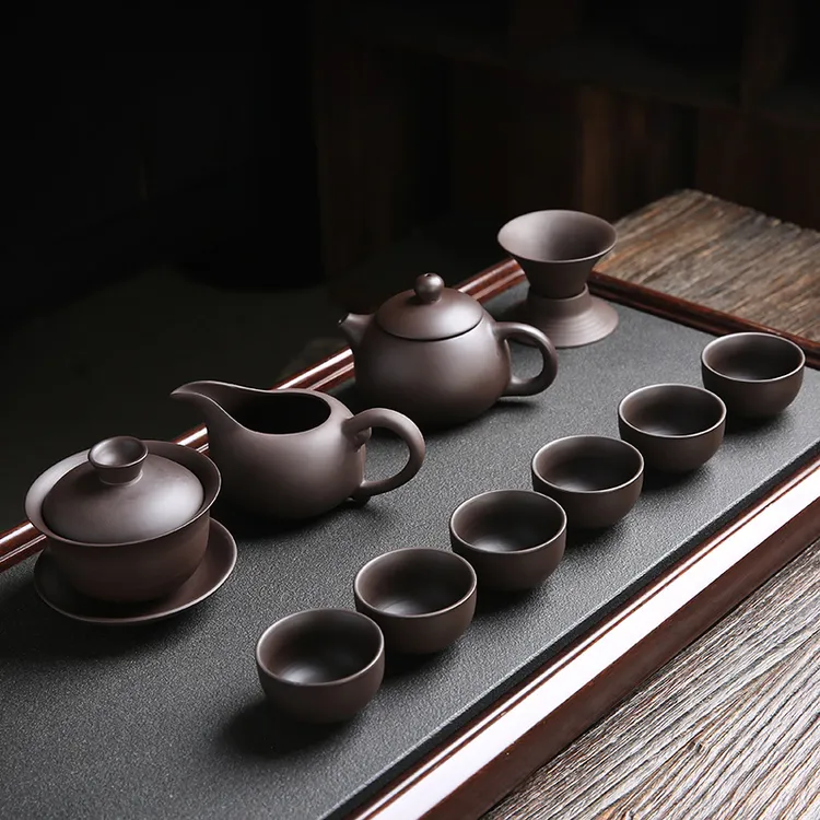 圣凌紫砂高档套装整套原矿功夫高档泡茶茶壶盖碗茶道客厅家用简约