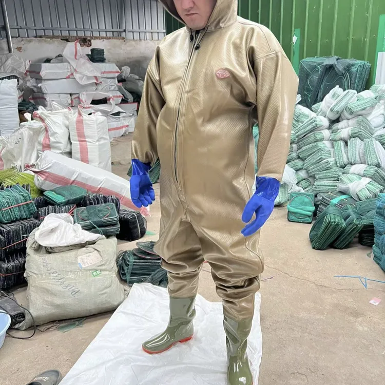 户外加厚全身下水裤防滑鞋底防水防寒适合赶海捕鱼
