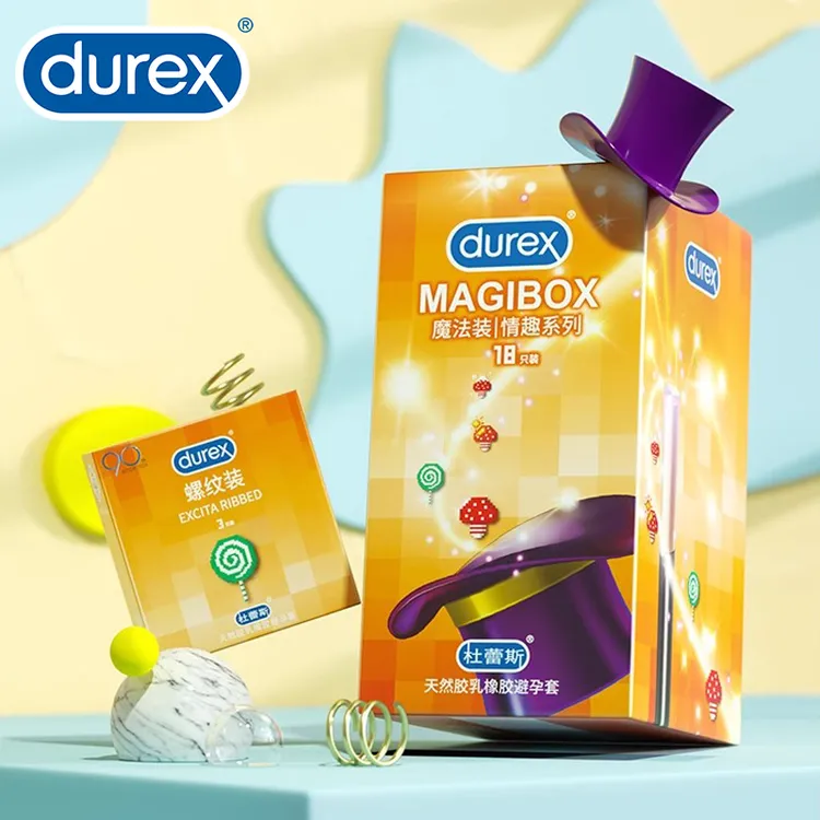 杜蕾斯18只装魔法颗粒情趣安全套套超薄天然胶乳橡胶避孕套大颗粒夫妻用品by热感凉感螺纹超薄组合私密保密发货