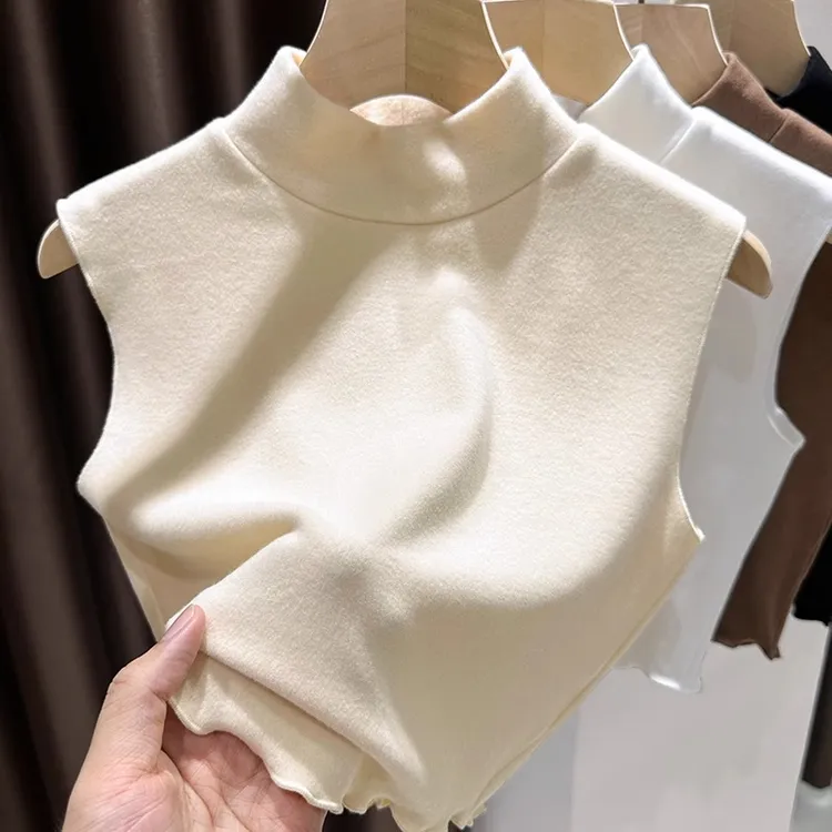 德绒半高领假领子女款爆款2023新款打底神器内搭无袖洋气修身上衣
