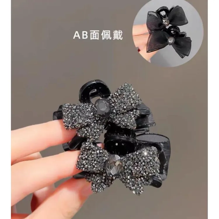 诗泊雅精致闪闪AB面小号蝴蝶结刘海夹女侧边碎发固定发夹公主头