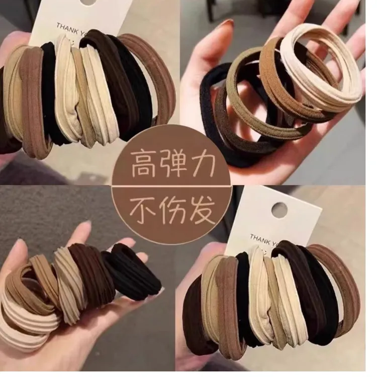 诗泊雅 高弹力加粗扎高马尾发绳皮筋发圈