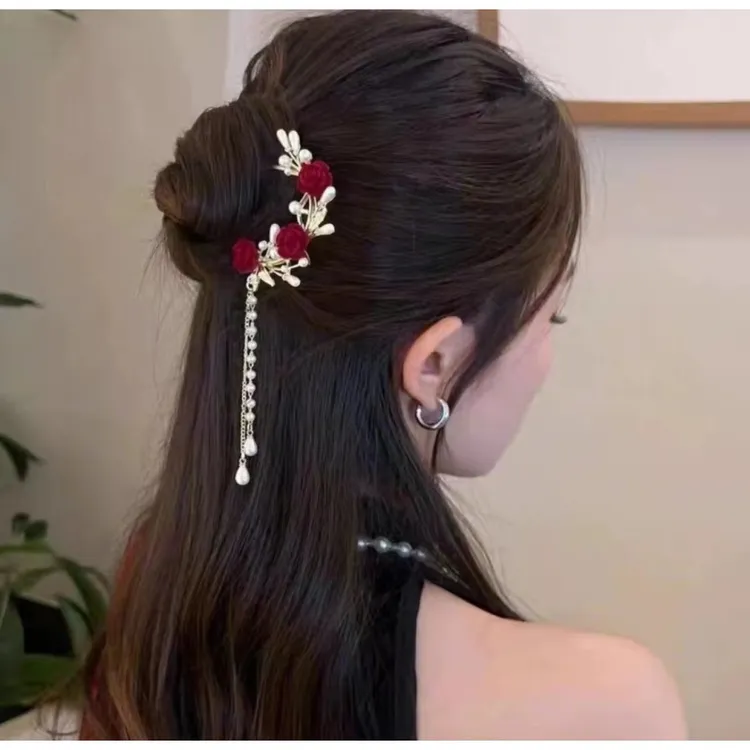 诗泊雅新中式发簪高级感盘发钗中国风步摇头饰女简约发簪