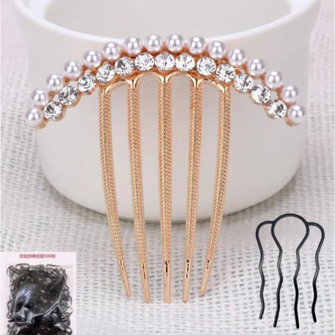 诗泊雅插梳发梳韩版新款发饰五齿梳百搭盘发发簪