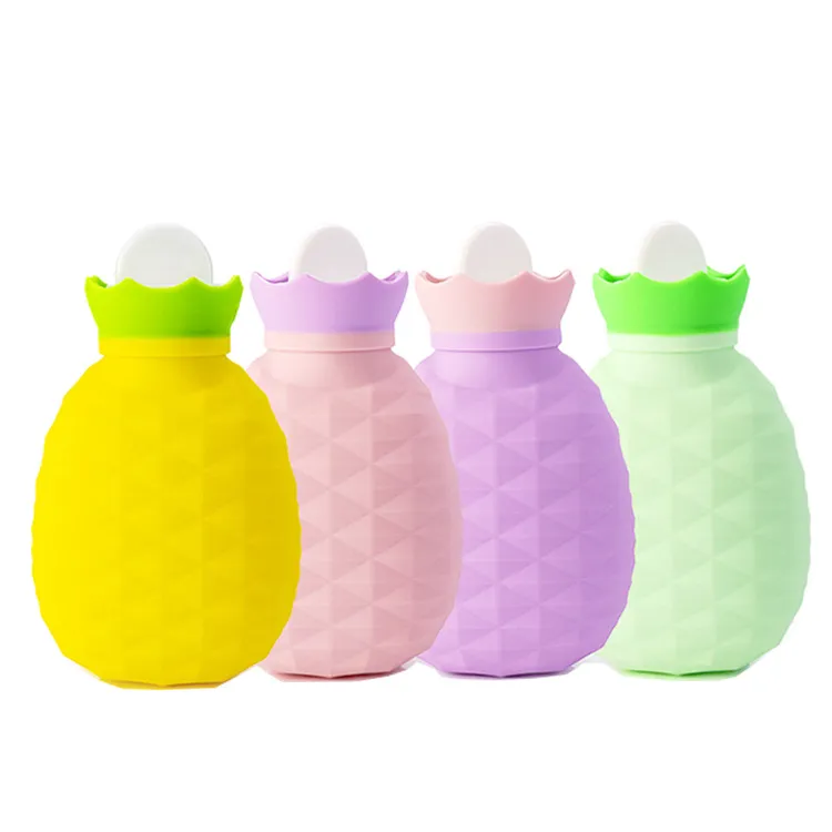 现货硅胶注水暖手袋东南亚热销粉含布套现代简约风格手脚部适用