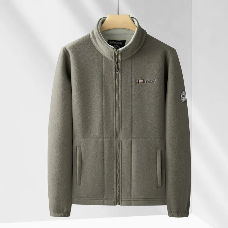 男士加绒加厚双面摇粒绒外套秋冬季保暖休闲长袖宽松大码防风外套