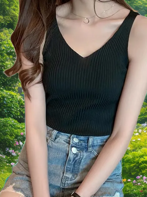 chunye/椿叶时尚性感网红修身显瘦春夏吊带外穿内搭小背心打底W51