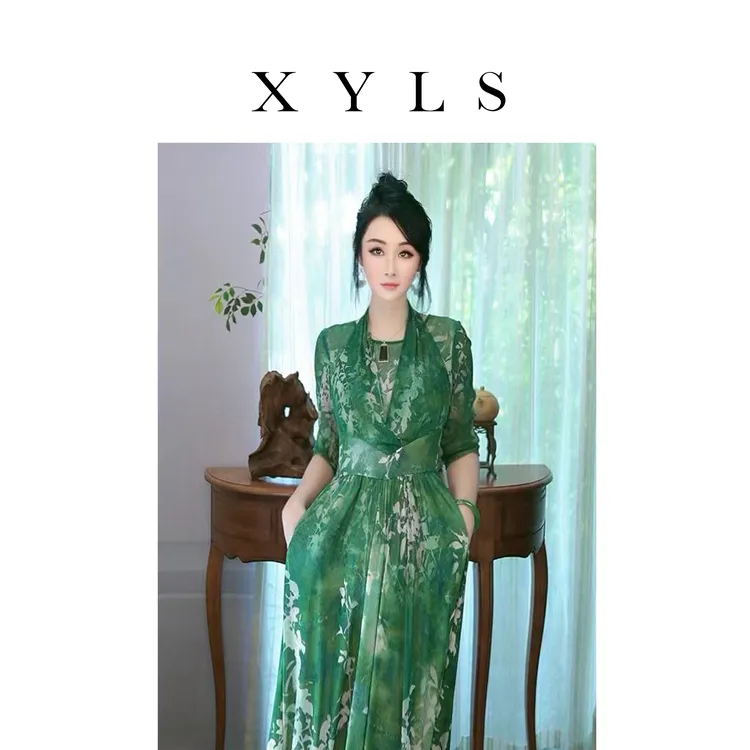 高腰女装港风连衣裙T006008