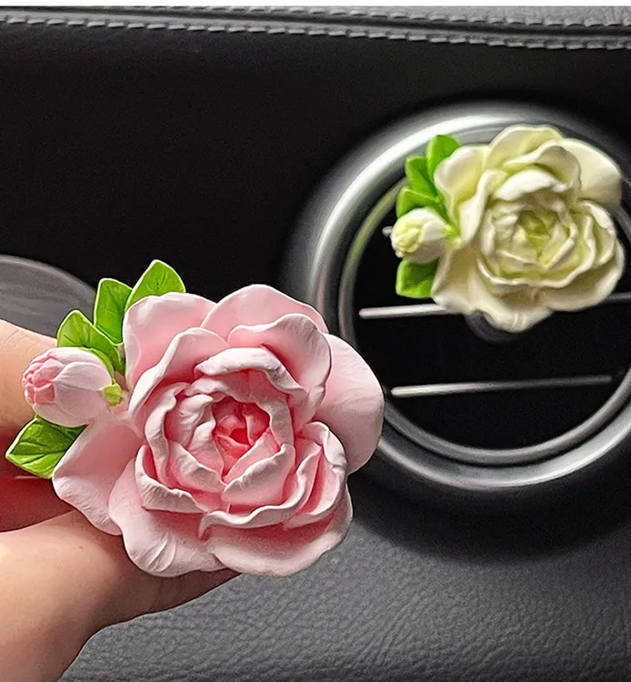 茉莉花车载香薰出风口装饰香水扩香石香氛氛围感女生车内饰品