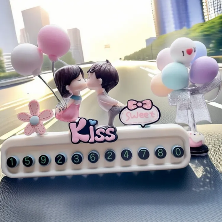 美观实用停车牌女性临时停车号码牌可爱汽车挪车电话卡创意车摆件