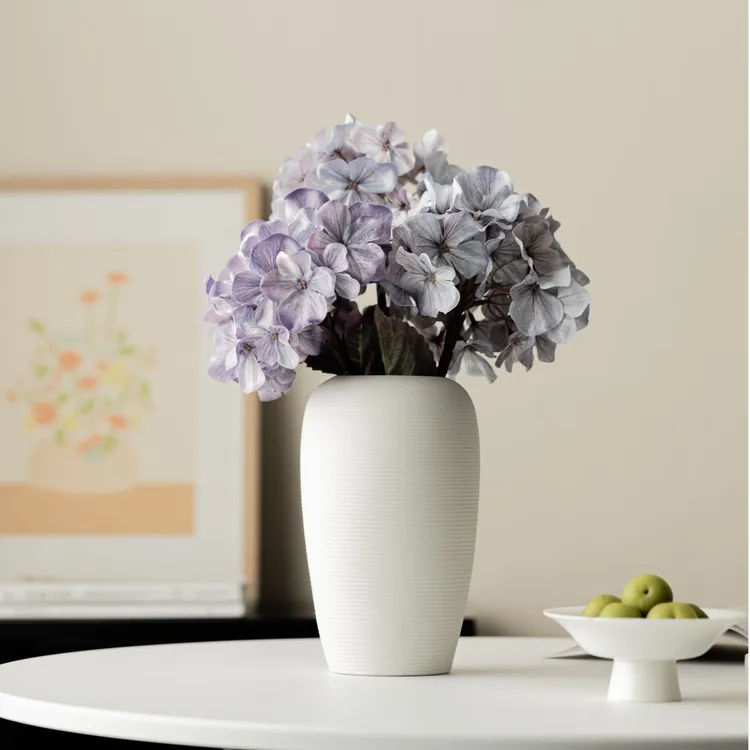 花瓶陶瓷现代简约插花水养复古北欧轻奢客厅餐桌白色花瓶插花摆件