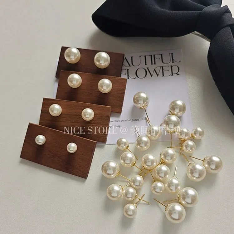 合金耳饰 晚睡的桔梗 小众法式耳钉高级感珍珠耳钉时尚女士女款