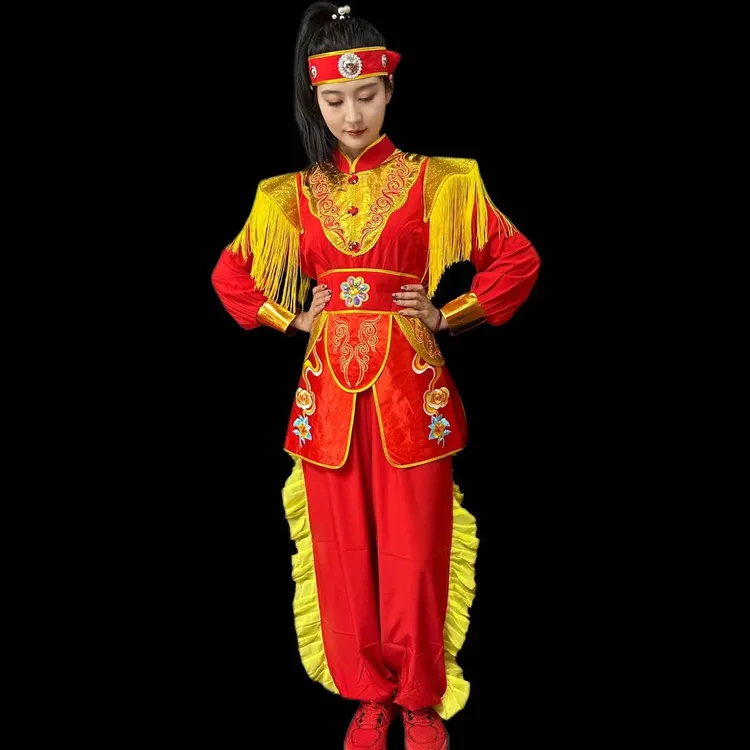 四件套四面弹新款舞龙打鼓服表演服