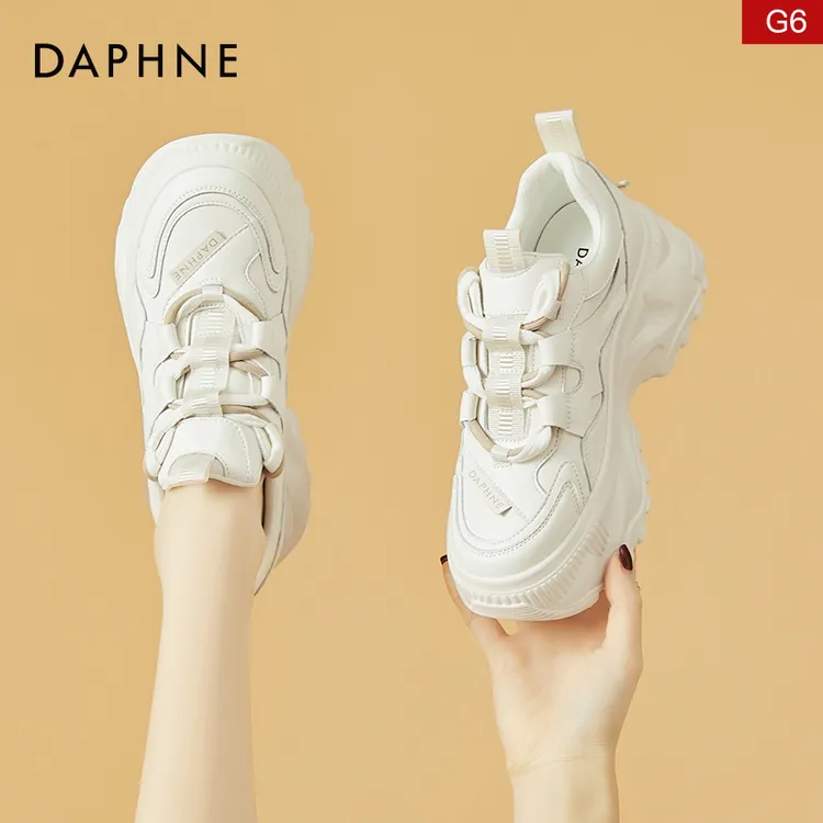 达芙妮白色老爹鞋女1081增高厚底运动女鞋2025新款鞋子小白鞋女款