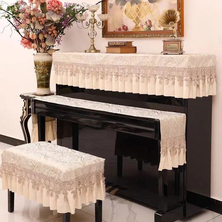 新款钢琴防尘罩美式轻奢钢琴布盖布立式钢琴罩防尘套钢琴罩防尘罩