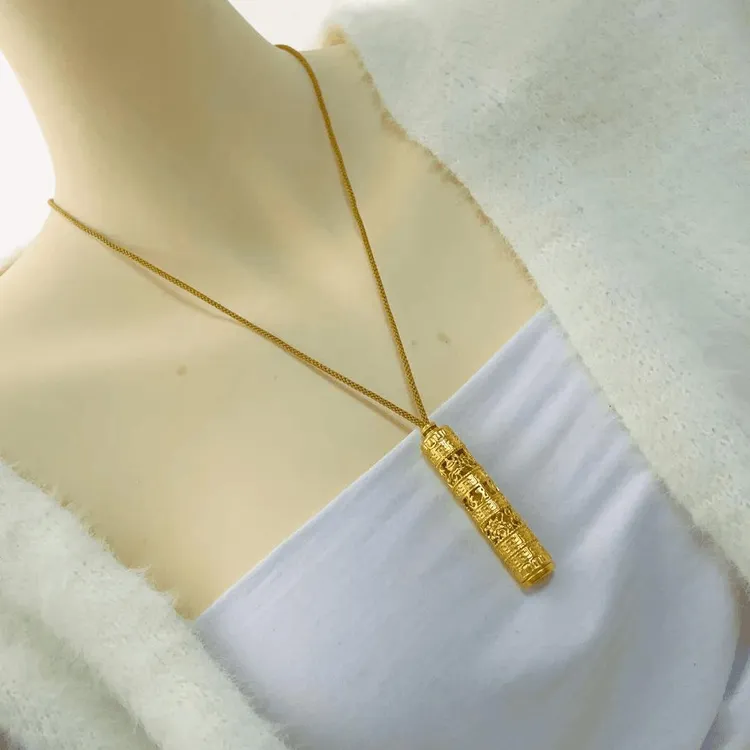 合金布艺项链 六字箴言【观音转经筒】经典大气男女