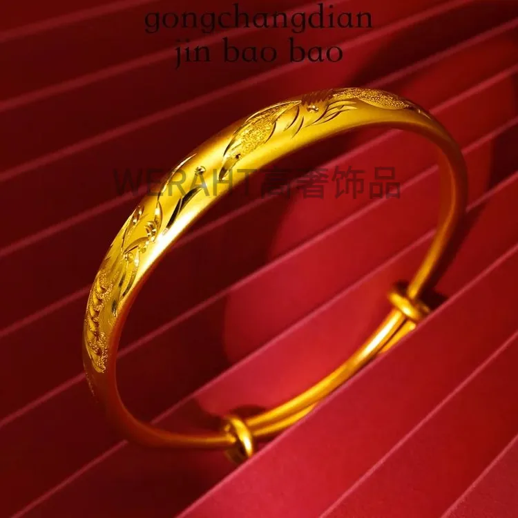 铜合金手镯 花开富贵细推拉镯1011