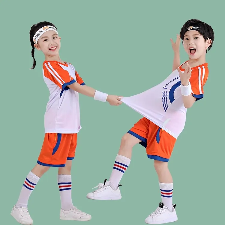 短袖儿童篮球服球衣足球服装男孩运动套装女童幼儿表演定制速干衣