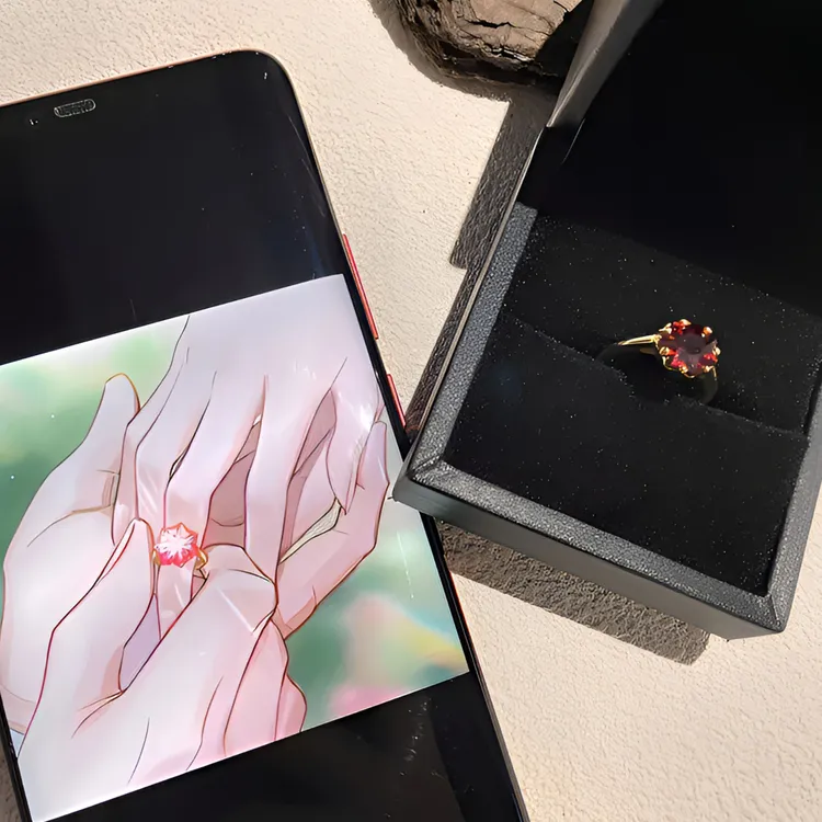 铜合金戒指 陆沉戒指光与夜之恋食指戒陆沉的小兔子红色经典调节