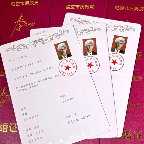 秦彻喜证恋与深空结婚证祁煜喜证黎深沈星回喜证临空