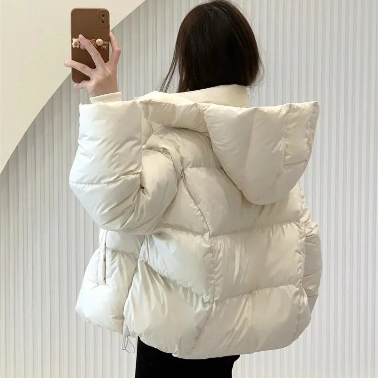 超轻泡芙连帽保暖棉服女短款2025新款冬装小个子加厚面包服外套潮