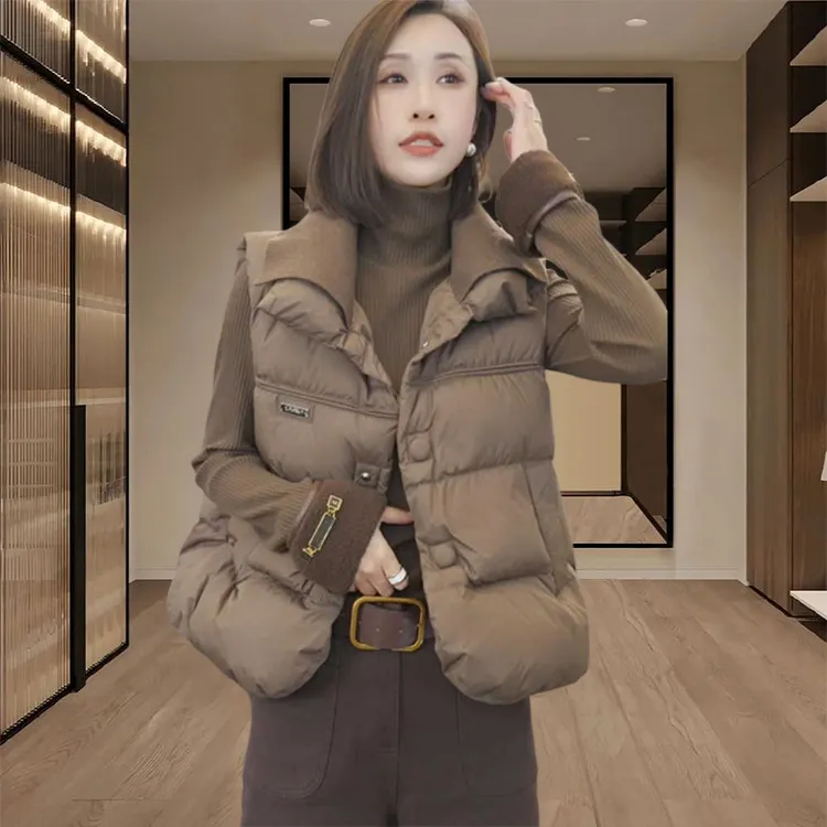 洋气减龄马甲女款2025新款秋冬季宽松休闲棉服马夹坎肩背心外套