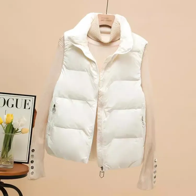 爆款洋气棉服马甲女款2025新款冬季小个子洋气短款保暖坎肩马夹