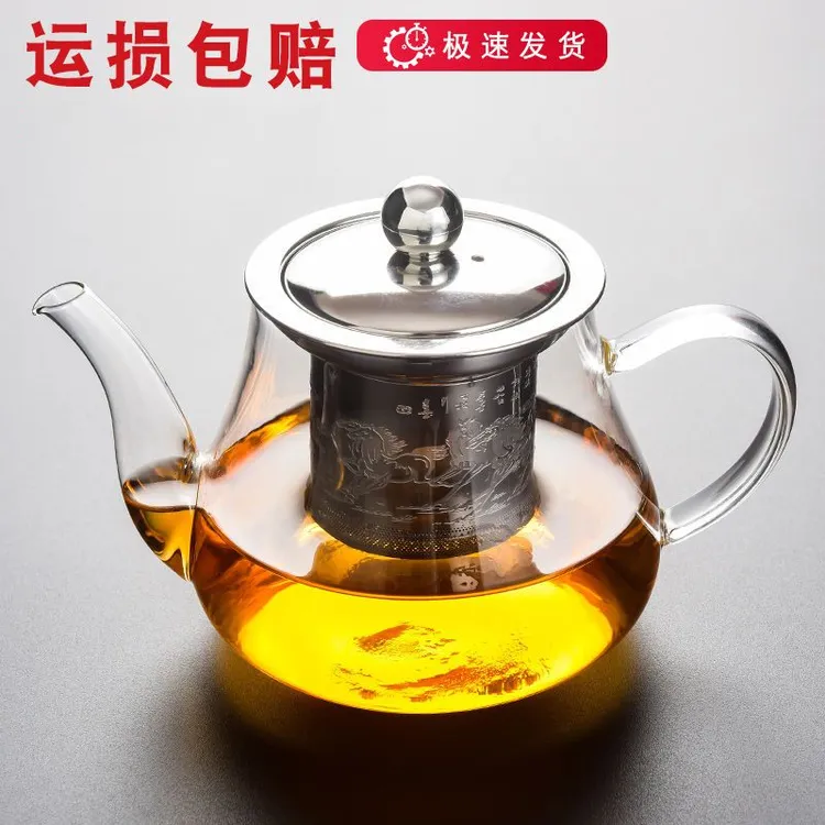 【破损瑕疵补发勿差评】茶壶家用泡茶耐热玻璃透明待客喝茶功夫茶具商品图