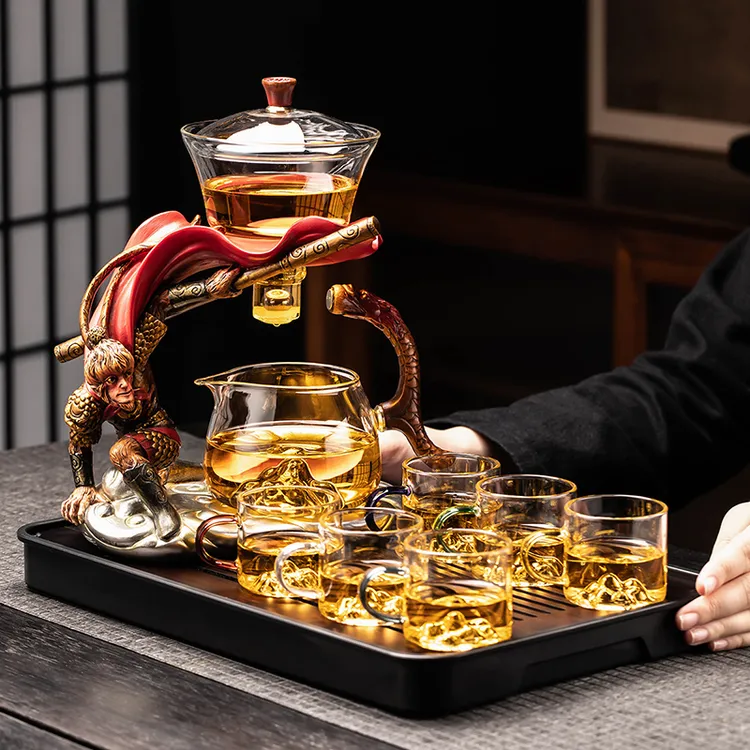 黑神话悟空玻璃半自动茶具套装轻奢高档家用会客懒人磁吸泡茶神器