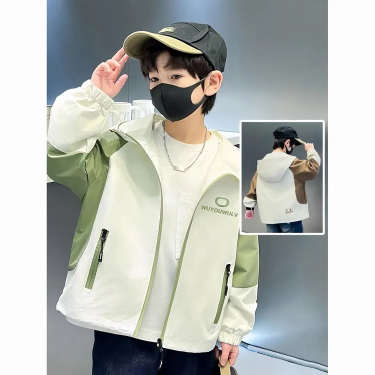 男童外套外穿2025新款儿童中小大童春秋冲锋衣服宽松洋气风衣童装