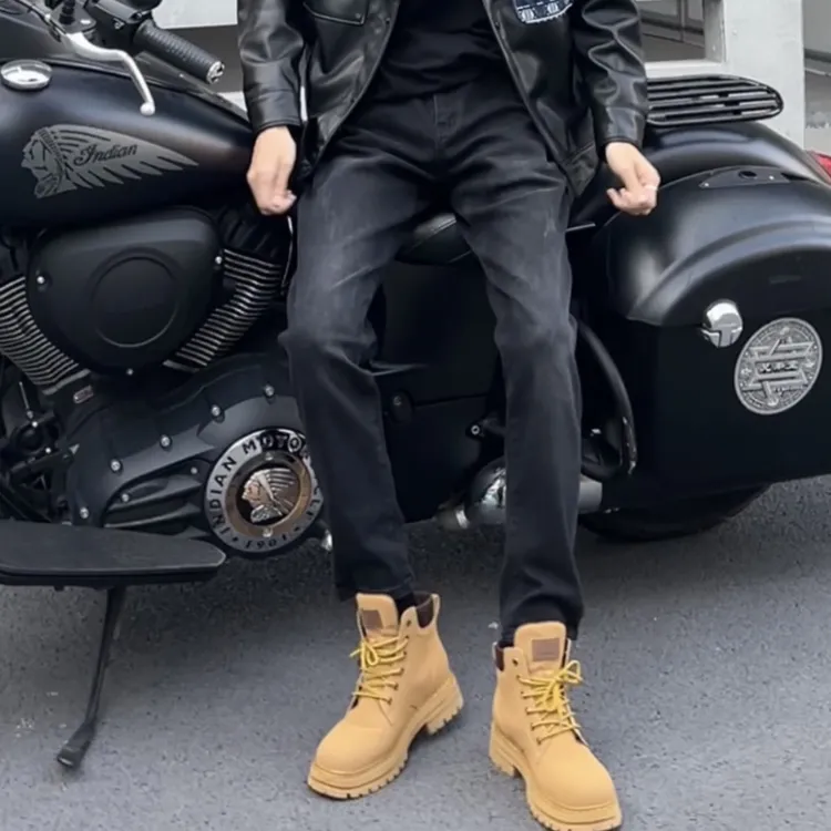 冬季黑色牛仔裤男士新款时尚潮流修身弹力字母钢印直筒潮流加绒裤