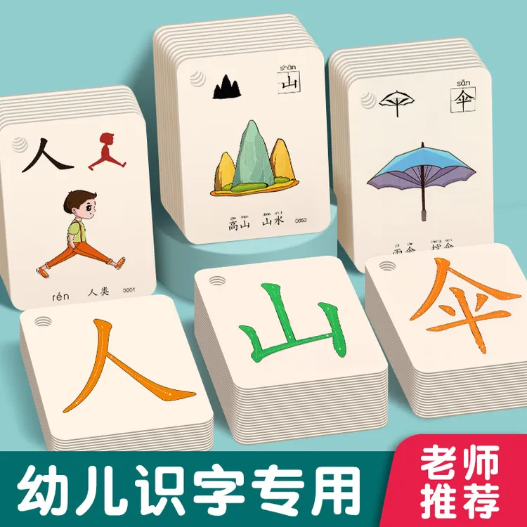幼儿园识字大王卡片3000字启蒙书宝宝认生字表儿童象形字早教闪卡