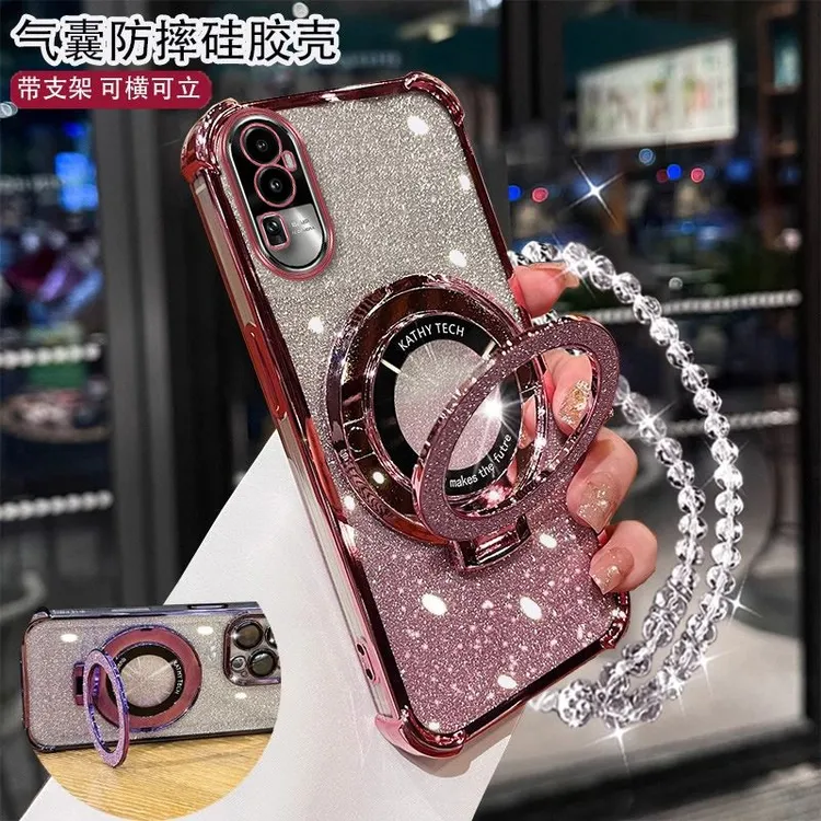 OPPOReno10手机壳PHW110带磁吸支架5g全包四角气囊防摔软男女潮款