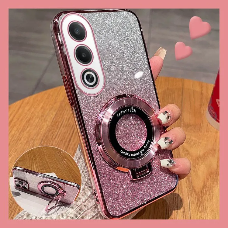 OPPOA3X手机壳PKD130带高级磁吸支架电镀透明闪粉硅胶新款软壳女