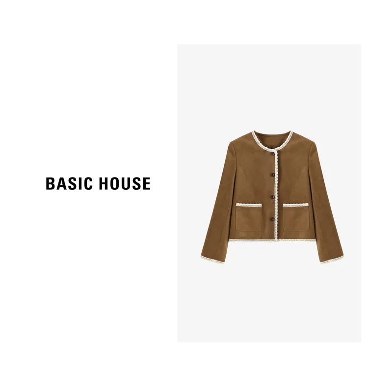 Basic House/百家好X小香风时尚简约设计师梭织外套B0624E5V852